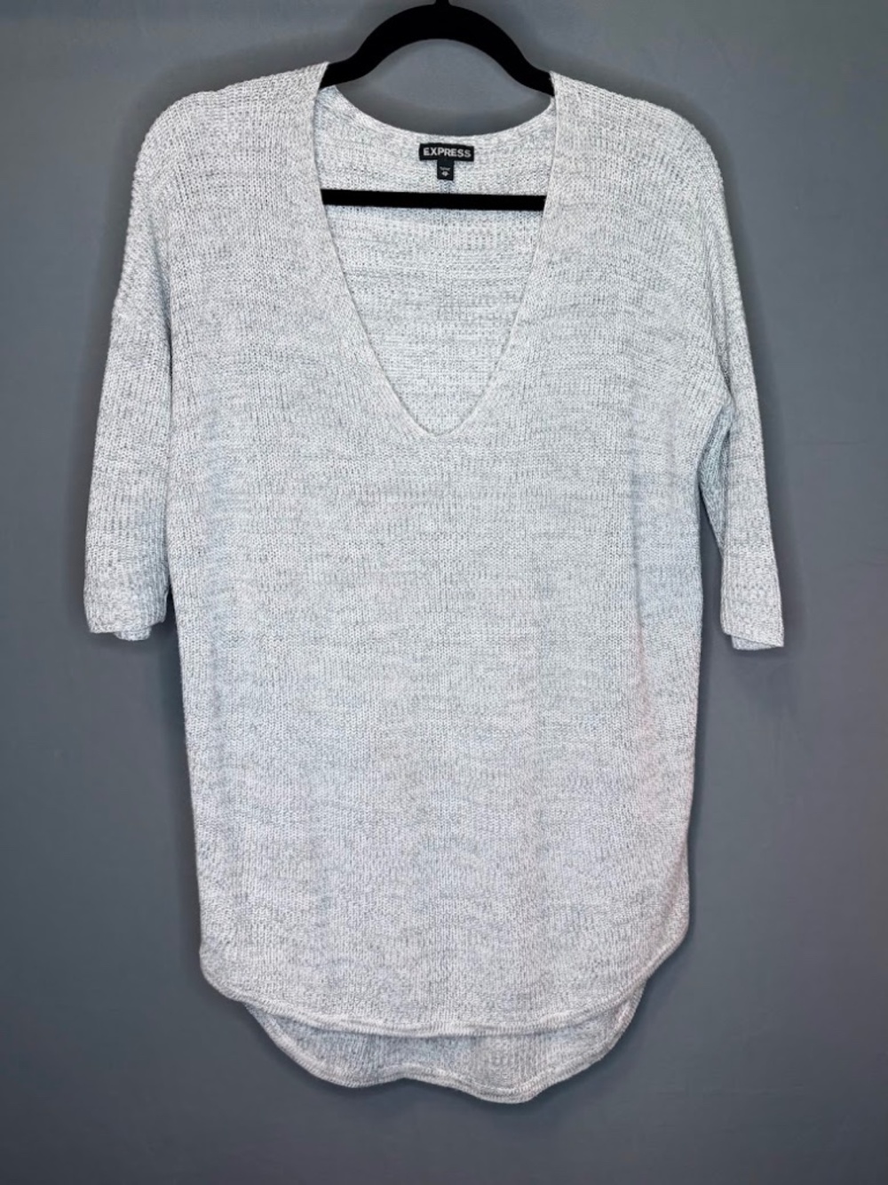 Express Heather Gray Lightweight Knit Sweater XS